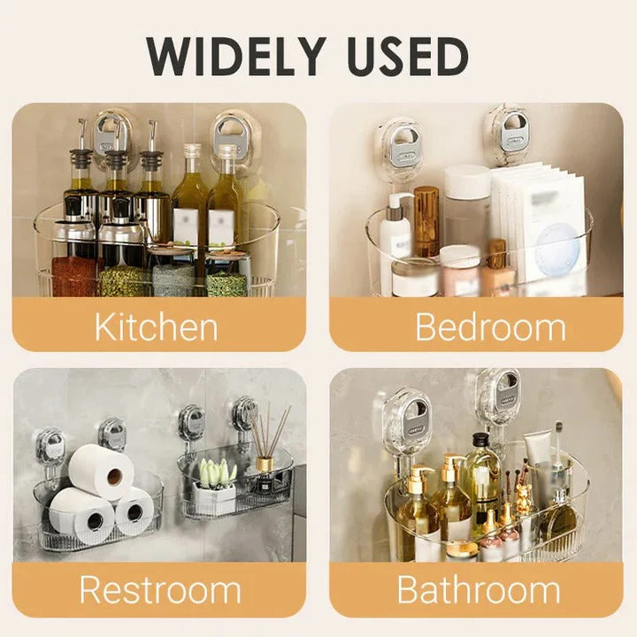 Suction Cup Shower Storage Organizer - Waterproof, Holds 11 lbs