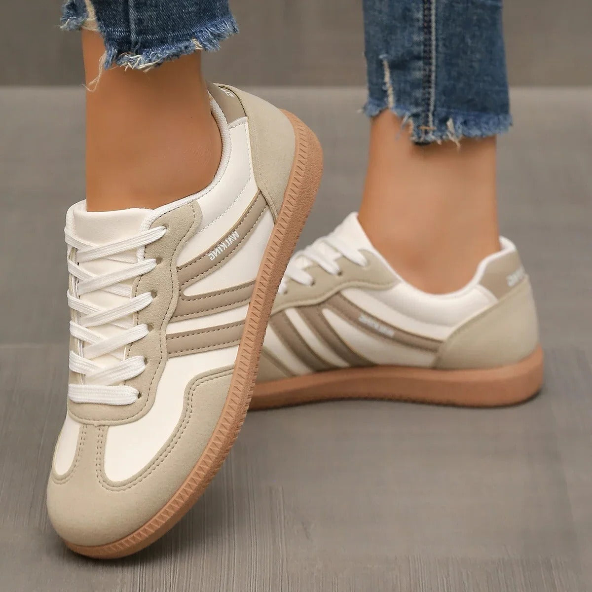 Lightweight Cushioned Sole Sneakers for Women – Casual Lace-Up Design