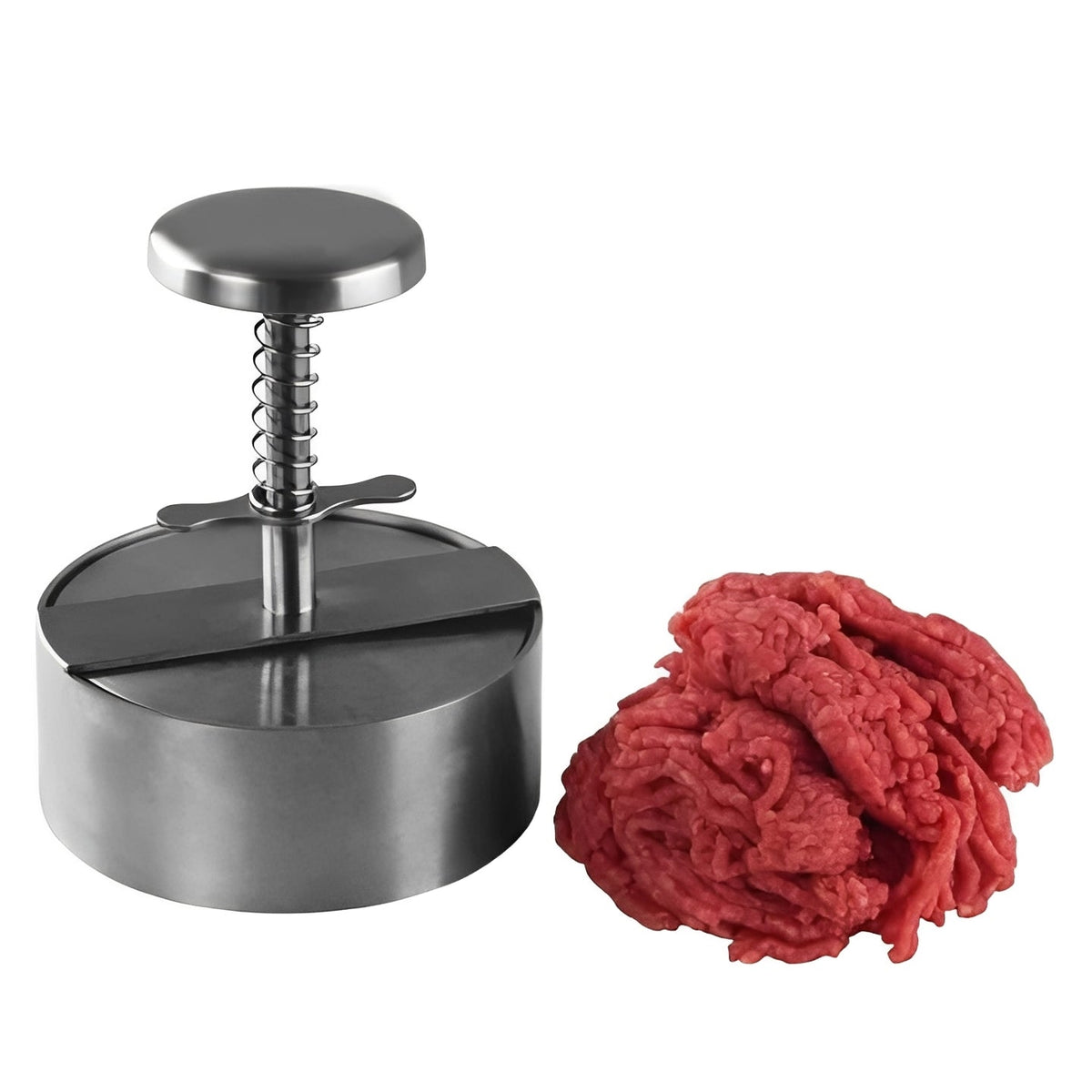 Burger Patty Maker in Stainless Steel for Grilling and Barbecue