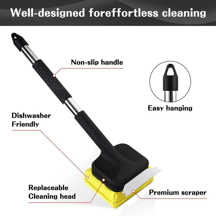Cleaning Brush for Steam Grill with Integrated Steel Scraper