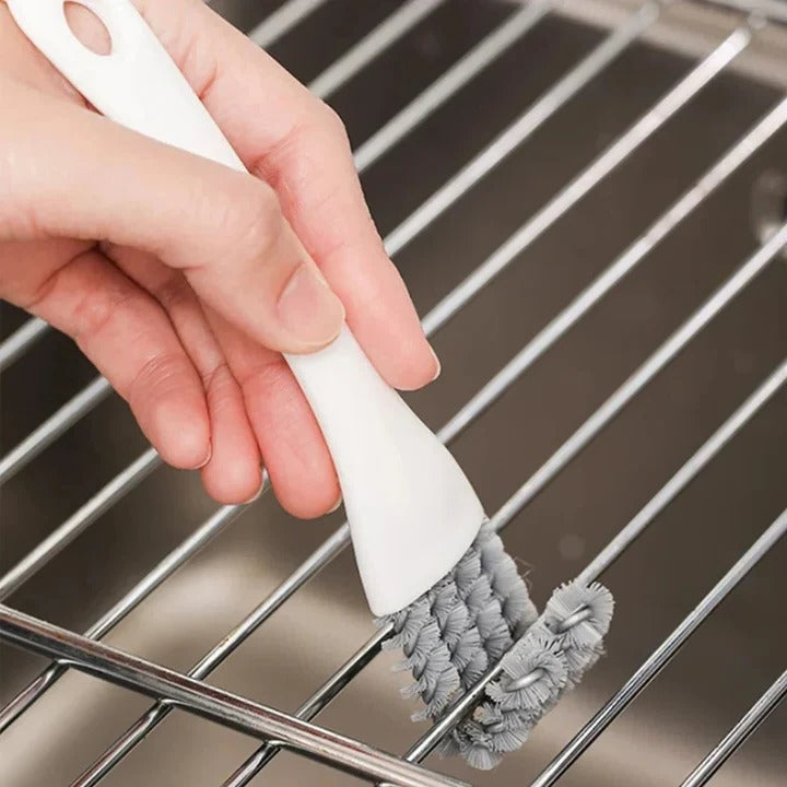 Grill Cleaning Brush in V Shape with 3 Scrapers for Racks and Grates