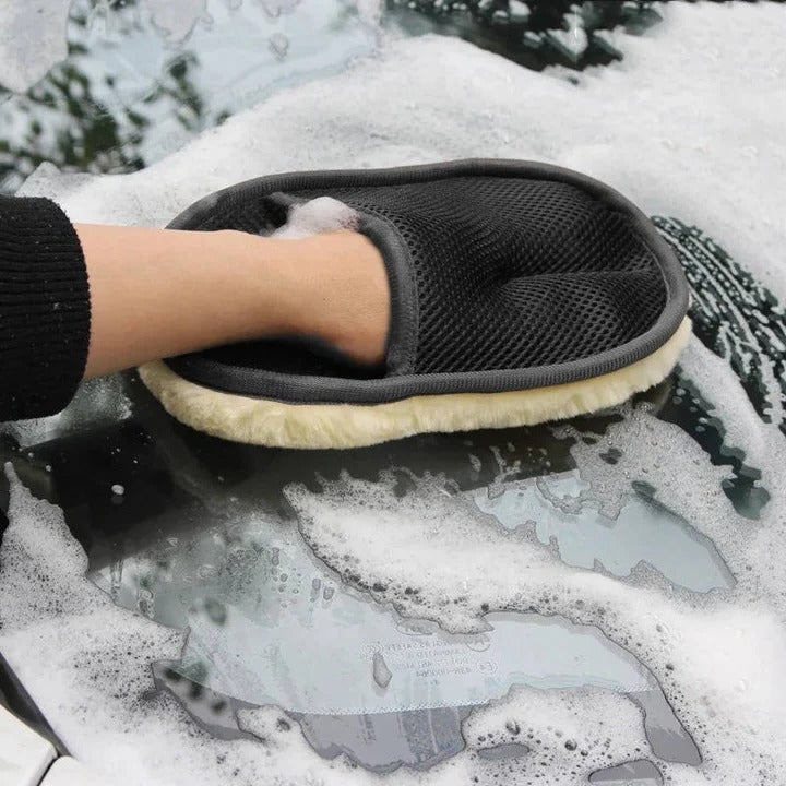 Microfiber Car Cleaning Cloth - Dual-Sided with Elastic Wrist Strap