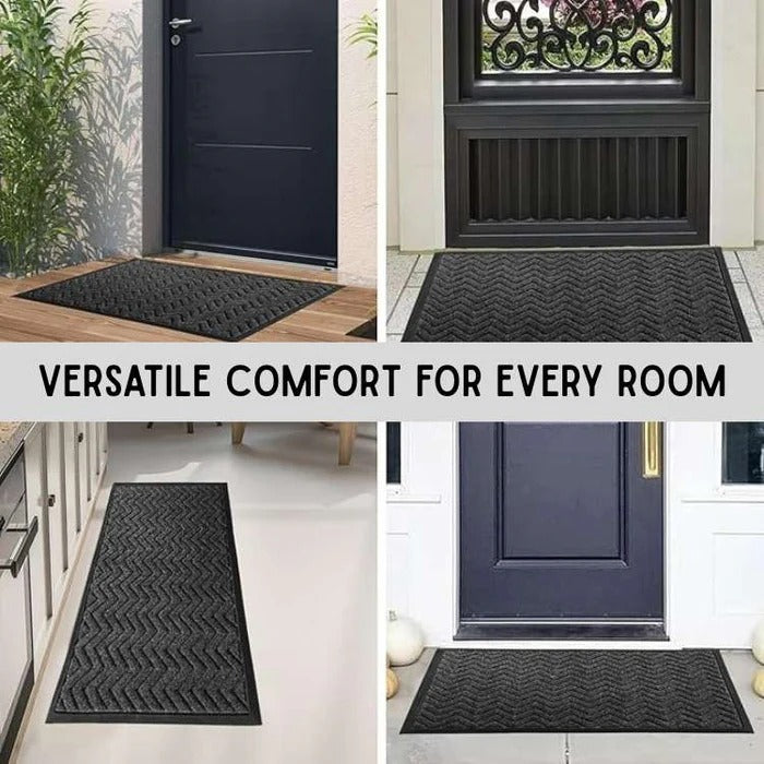 Welcome Mat with Chevron Design for Home Entrance