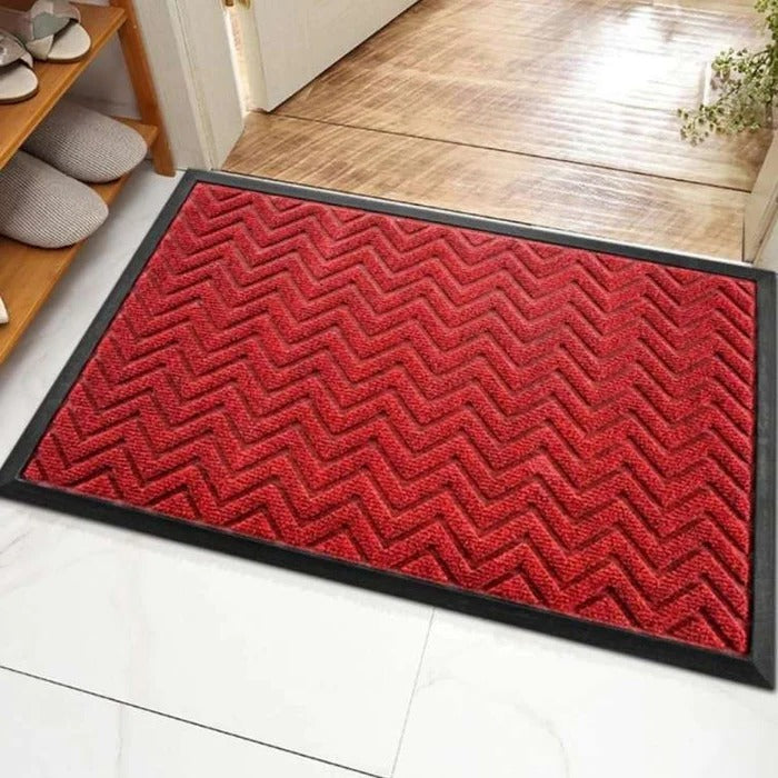 Welcome Mat with Chevron Design for Home Entrance