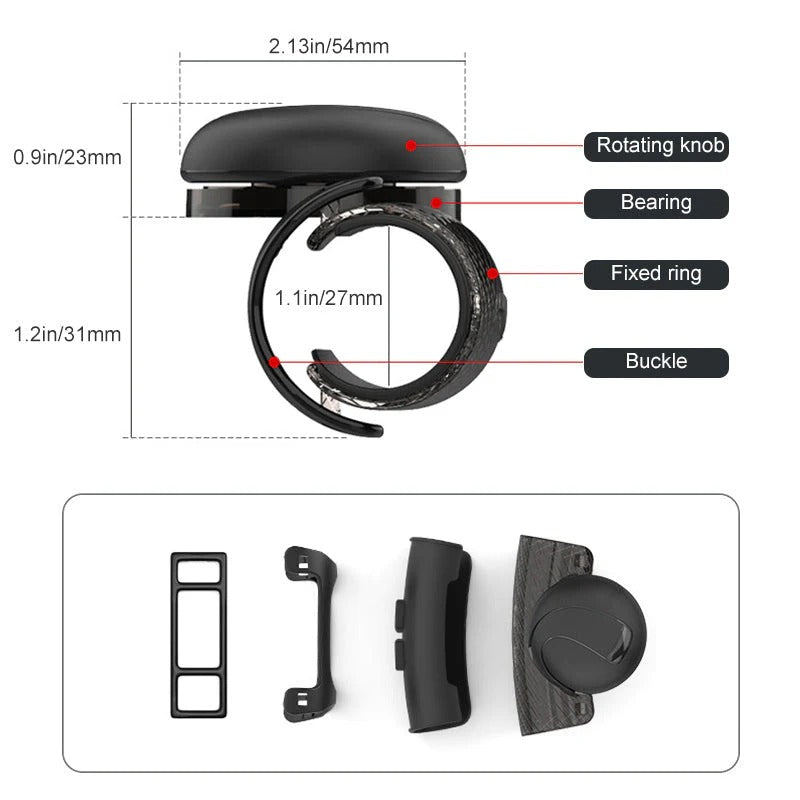 360-Degree Steering Wheel Spinner Knob with Ball Bearing Design