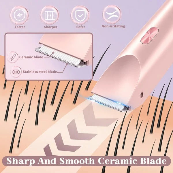 Rechargeable Body Shaver for Women with Bikini Trimming Attachment