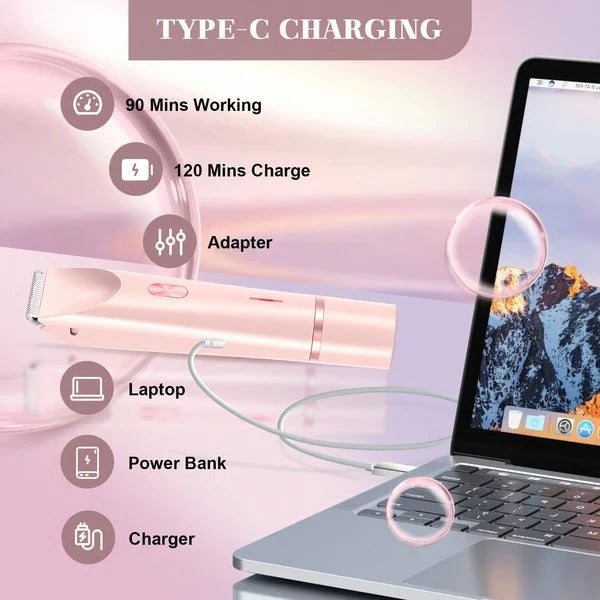 Rechargeable Body Shaver for Women with Bikini Trimming Attachment