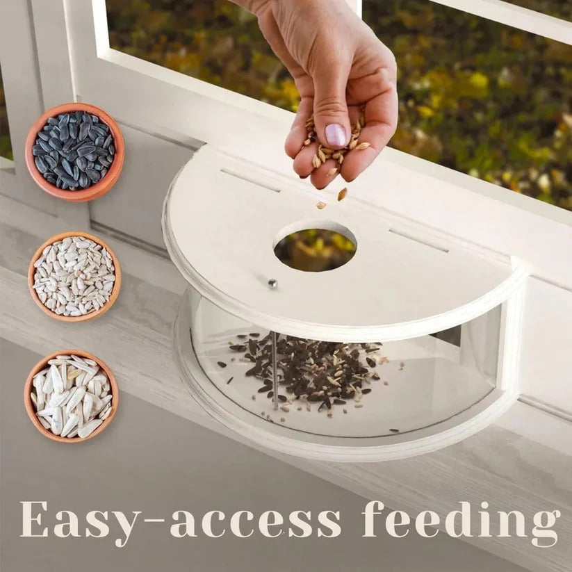 Acrylic Bird Feeder for Windows – Suction Cup Mounted Design