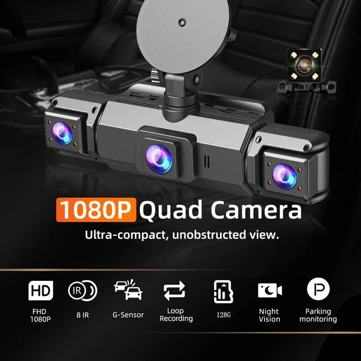 Dashboard Camera with Dual Lenses, Night Vision & Wi-Fi Features