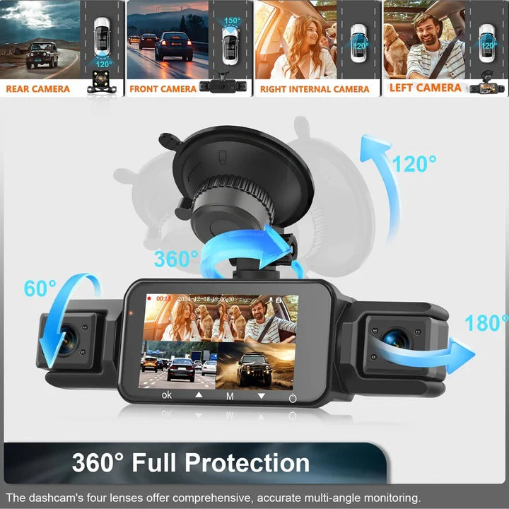 Dashboard Camera with Dual Lenses, Night Vision & Wi-Fi Features