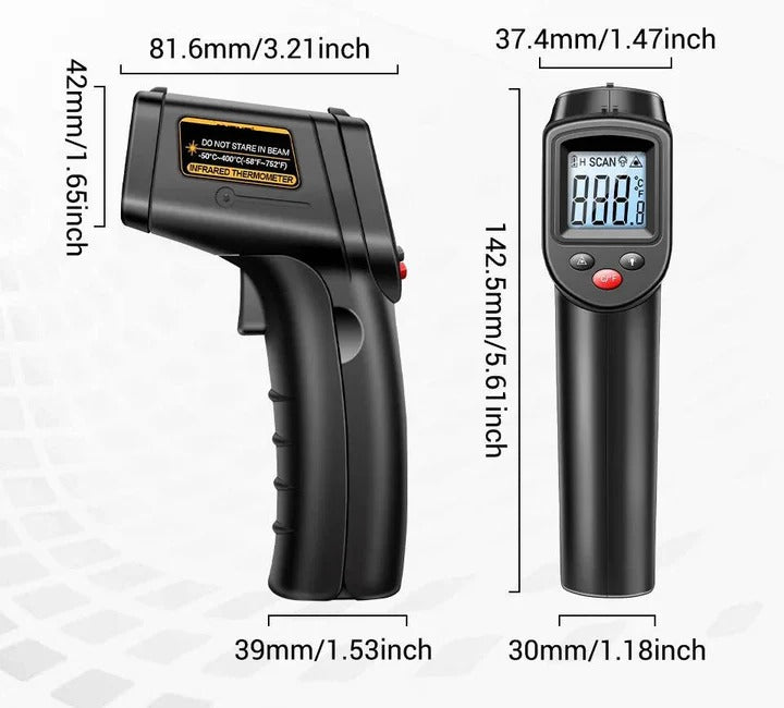 Non-Contact Surface Temperature Infrared Laser Thermometer - All-in-One
