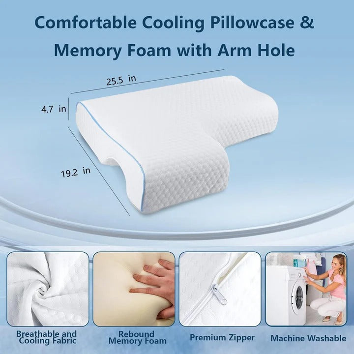 Orthopedic Support Cuddle Pillow for Couples with Arm Tunnel