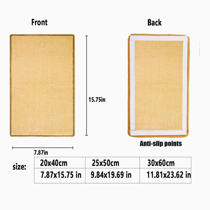 Sisal Cat Scratching Mat for Wall and Floor Installation