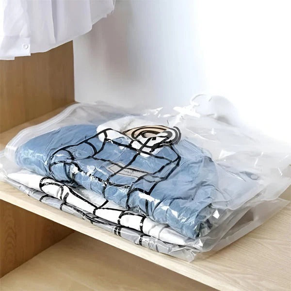 Set of 4 Vacuum Seal Storage Bags for Space-Saving Wardrobe Organization
