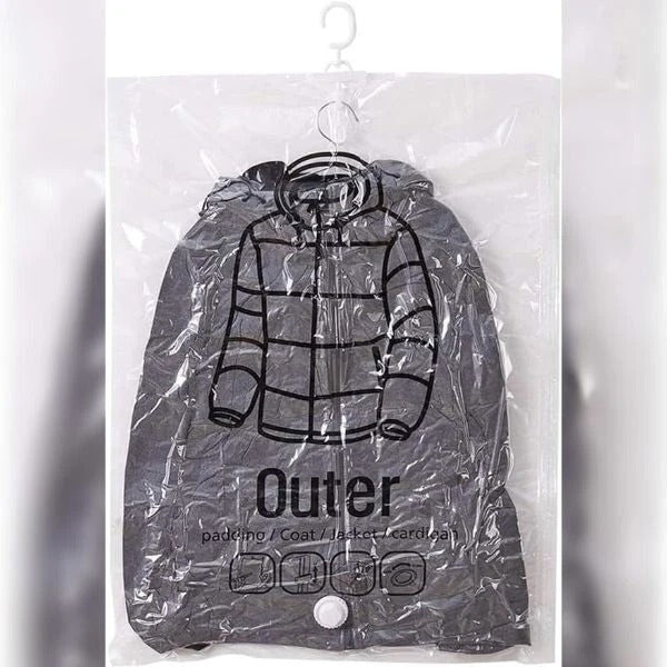 Set of 4 Vacuum Seal Storage Bags for Space-Saving Wardrobe Organization
