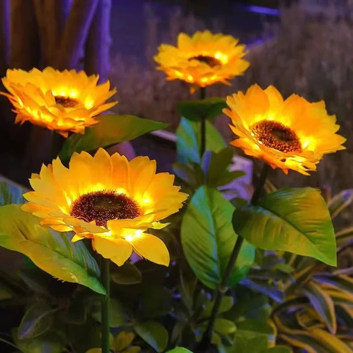 Outdoor Solar Sunflower Stake Light for Garden Decoration