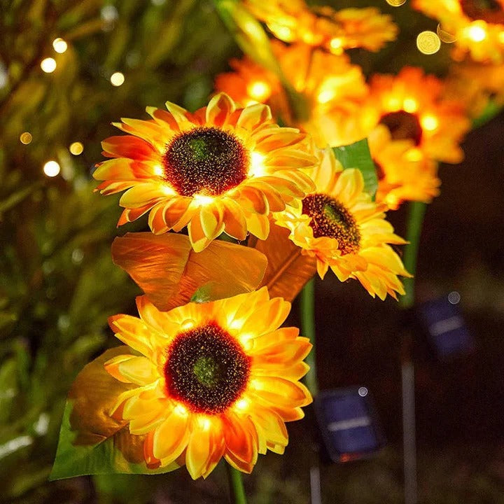 Outdoor Solar Sunflower Stake Light for Garden Decoration