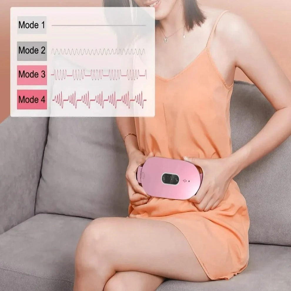 Heated Vibration Massage Belt for Menstrual Pain Relief in Abdomen