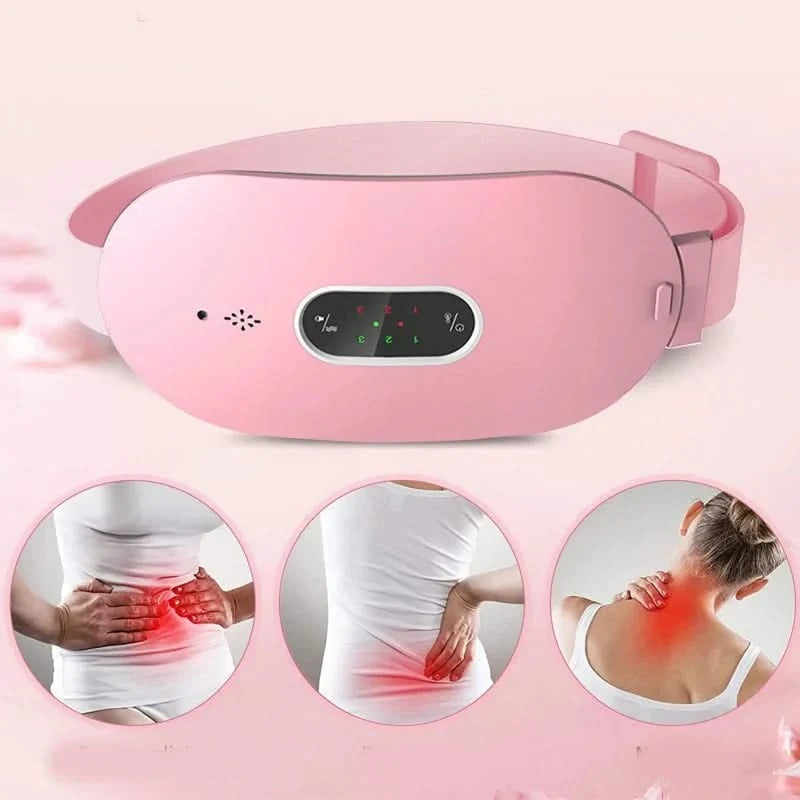 Heated Vibration Massage Belt for Menstrual Pain Relief in Abdomen