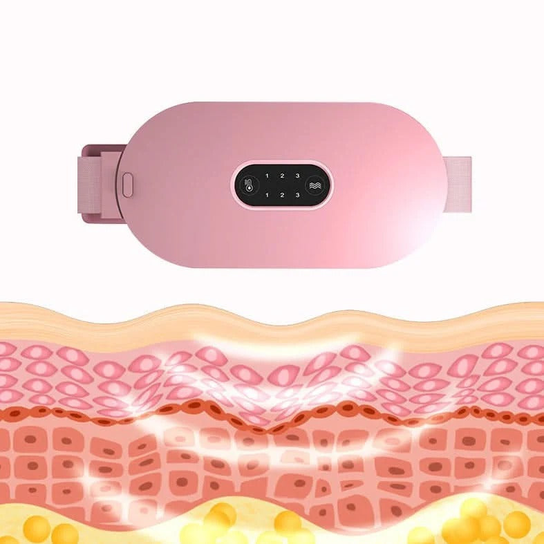 Heated Vibration Massage Belt for Menstrual Pain Relief in Abdomen