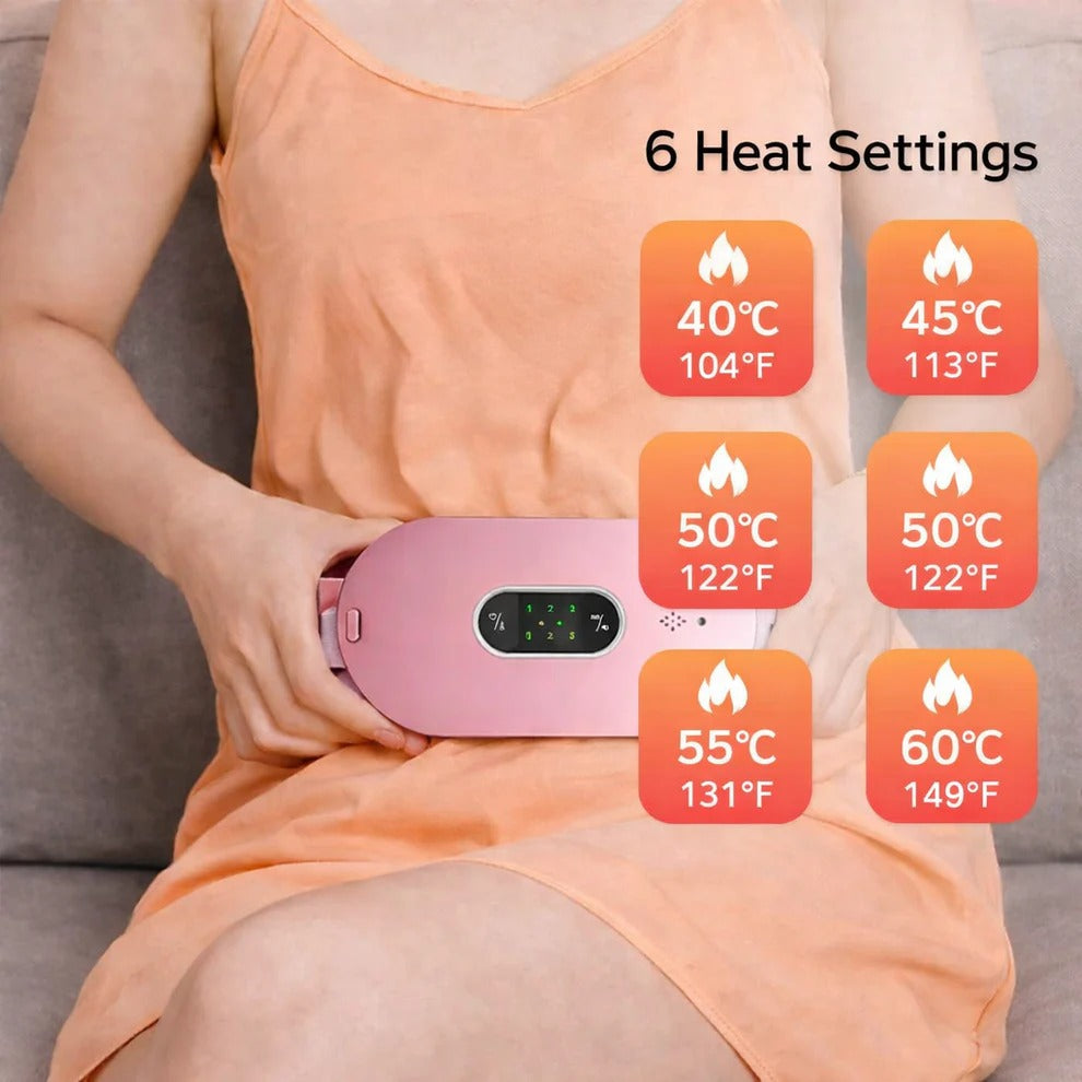 Heated Vibration Massage Belt for Menstrual Pain Relief in Abdomen