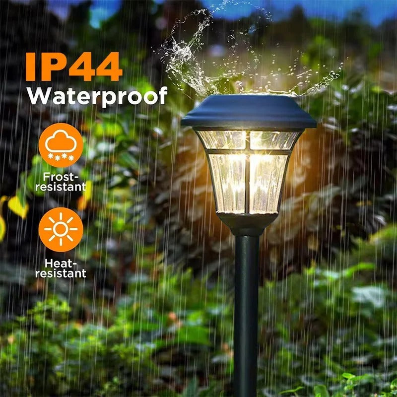 Set of 4 Solar-Powered Waterproof Stake Lights for Outdoor Garden Pathway