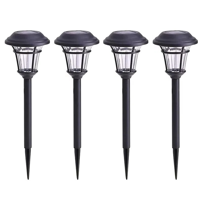 Set of 4 Solar-Powered Waterproof Stake Lights for Outdoor Garden Pathway
