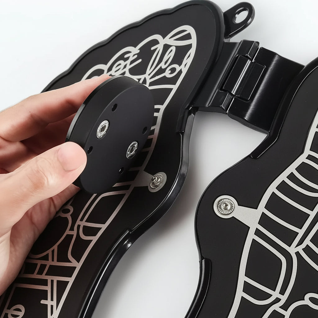 Dual-Head EMS Foot Massager Plate with Adjustable Intensity Settings