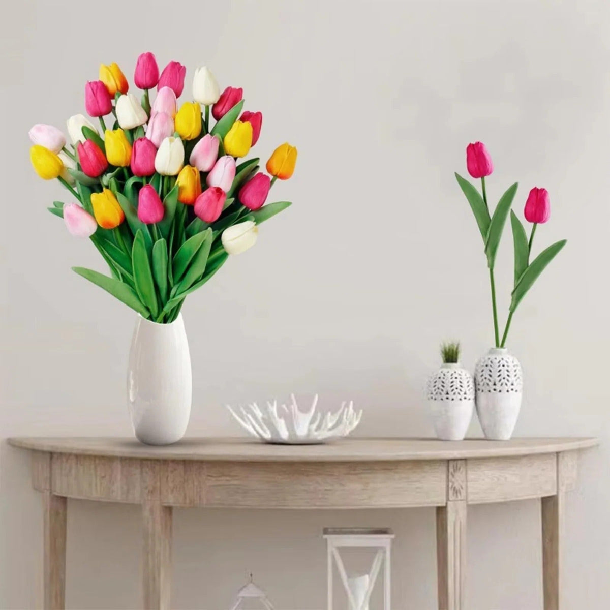Silk Bloom Flower Arrangement Set – 10 Artificial Spring Stems