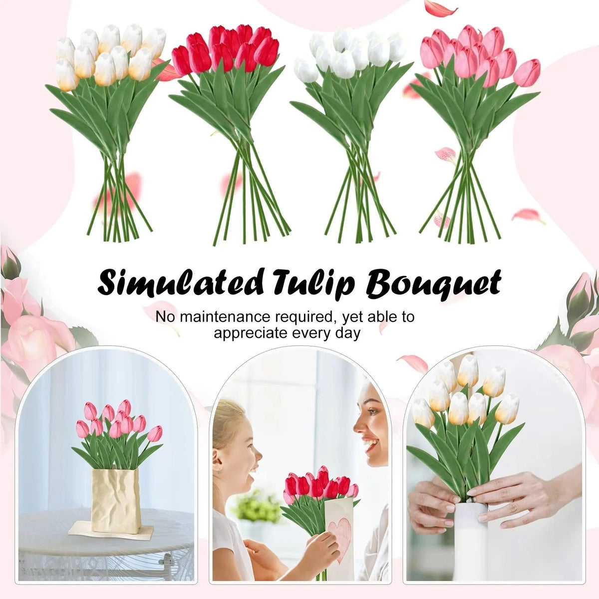 Silk Bloom Flower Arrangement Set – 10 Artificial Spring Stems
