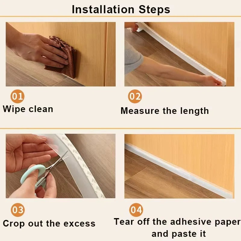 16.4 Feet Clear Door Seal Strip for Draft and Gap Protection