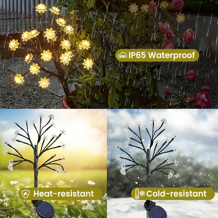 Flexible Branch Solar Flower Lights
