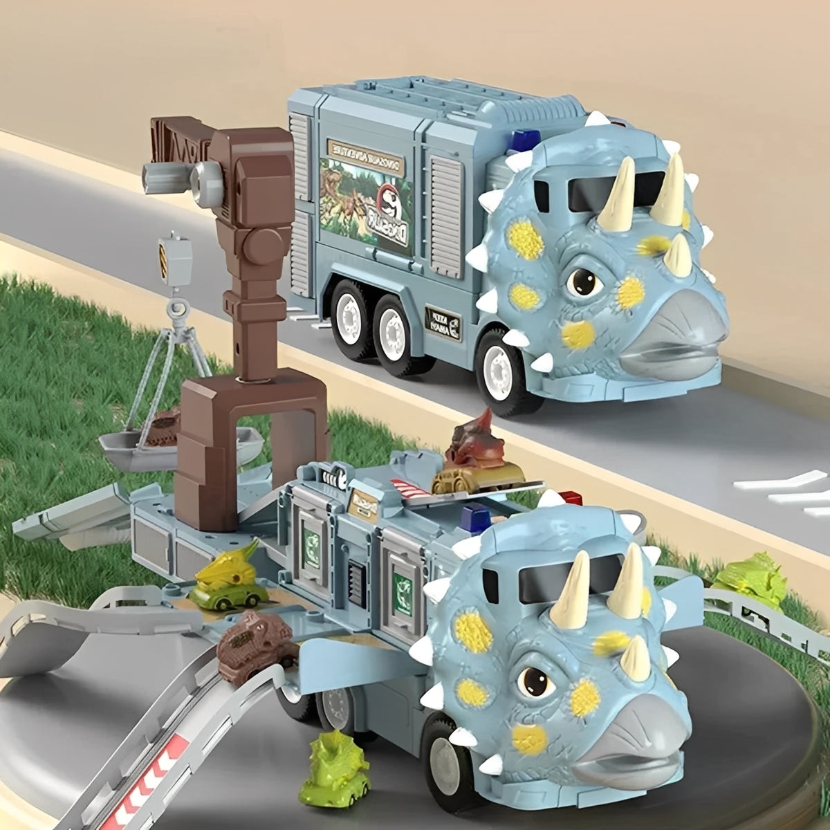 Dual Dinosaur Toy Truck - 2-in-1 Play Vehicle