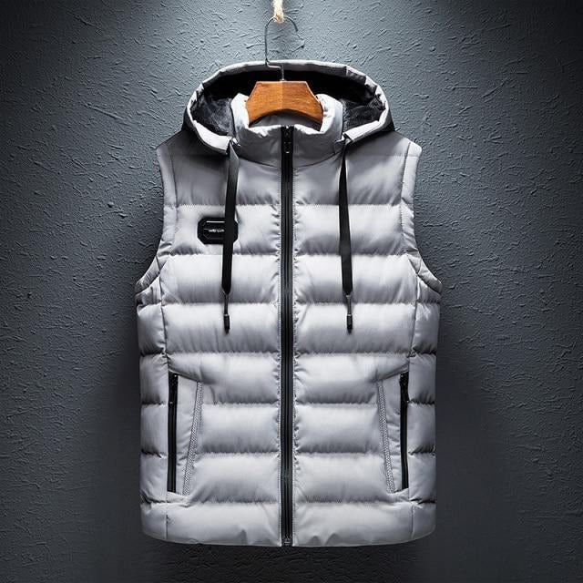 Plain Hooded Vest - Full Zip Outerwear for Everyday Use