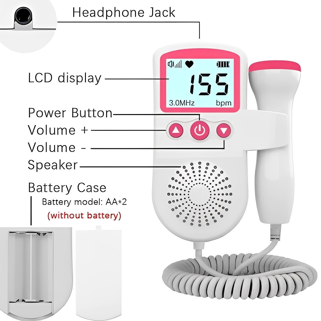 Portable Baby Audio Monitor with LCD Screen and Built-in Speaker