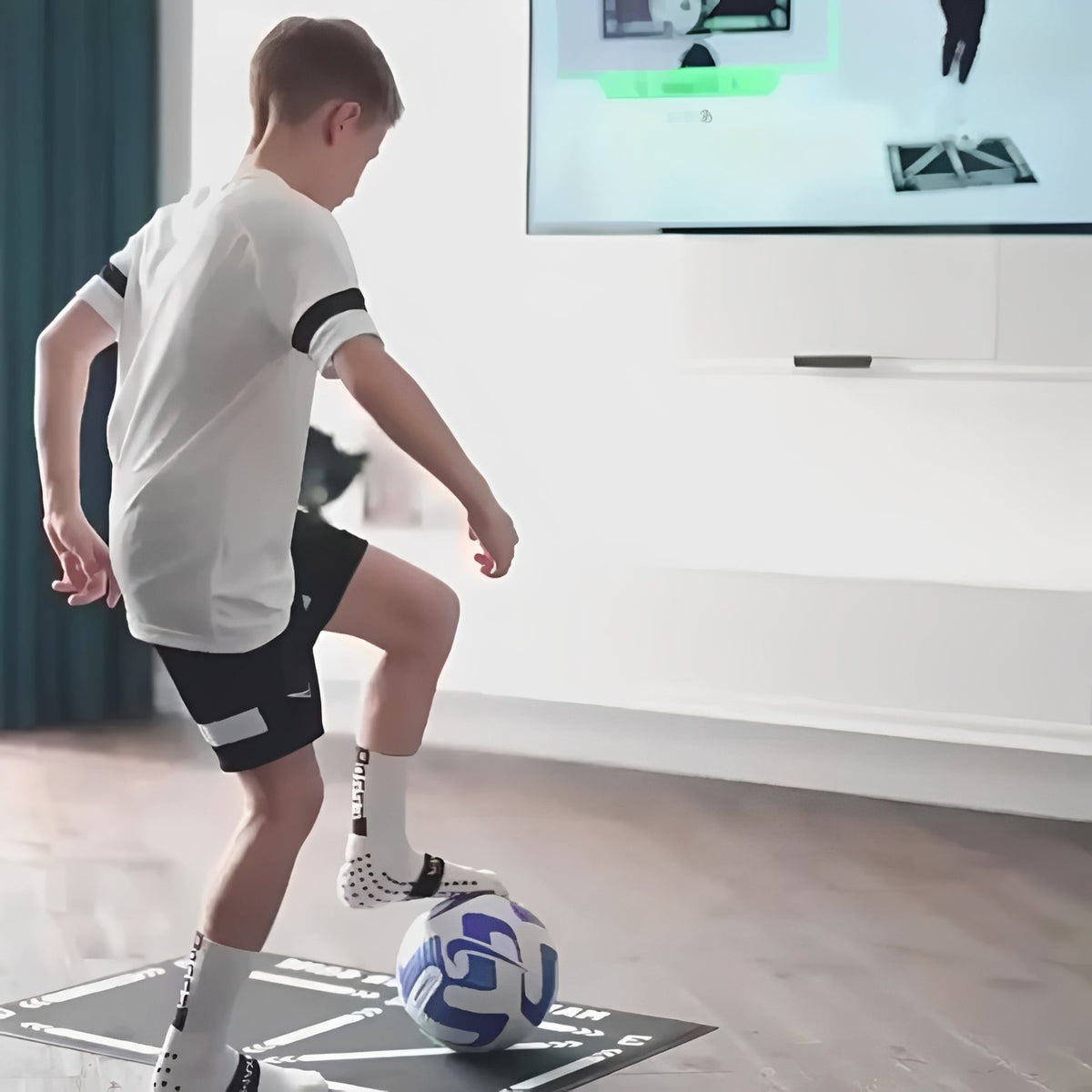 Guided Video Workout Program on Football Training Mat