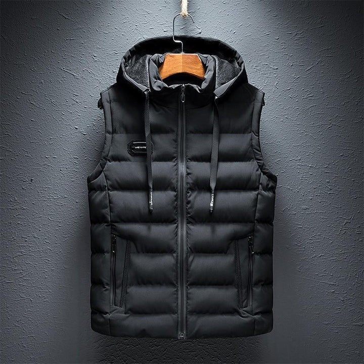Plain Hooded Vest - Full Zip Outerwear for Everyday Use