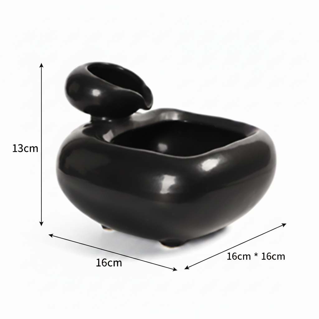 Pet Drinking Fountain with Ceramic Design – Continuous Fresh Water Supply