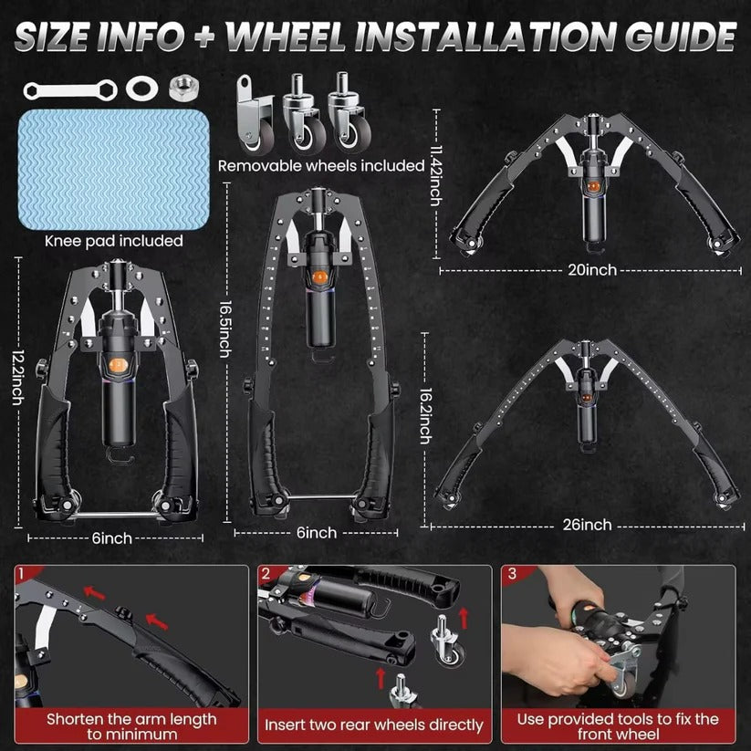 Adjustable Tension Hydraulic Resistance Trainer for Chest and Arms at Home