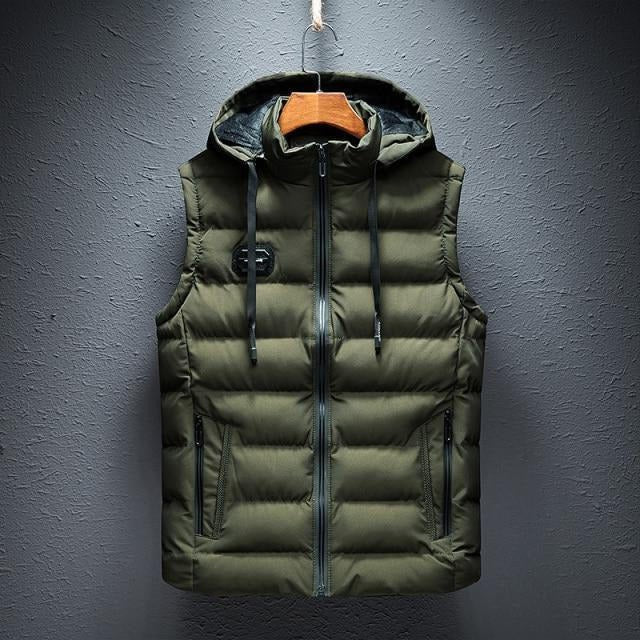 Plain Hooded Vest - Full Zip Outerwear for Everyday Use