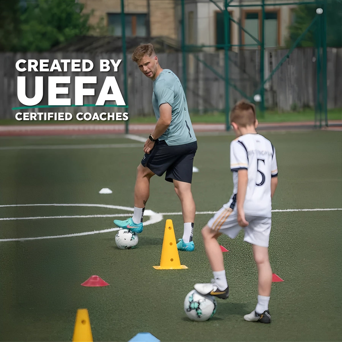 Guided Video Workout Program on Football Training Mat
