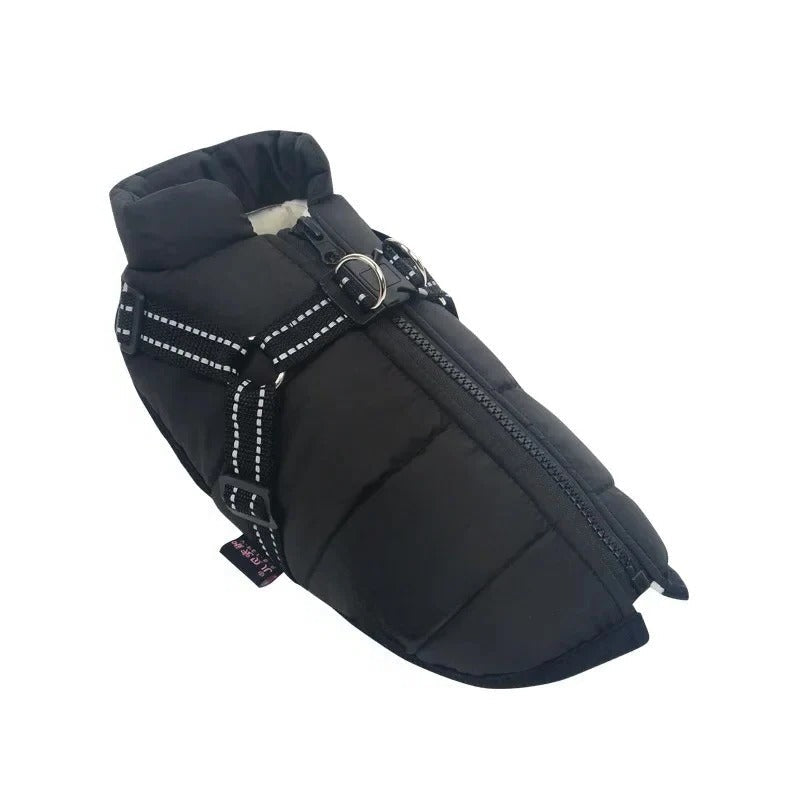 Outdoor Waterproof Dog Jacket with Built-in Harness for Winter