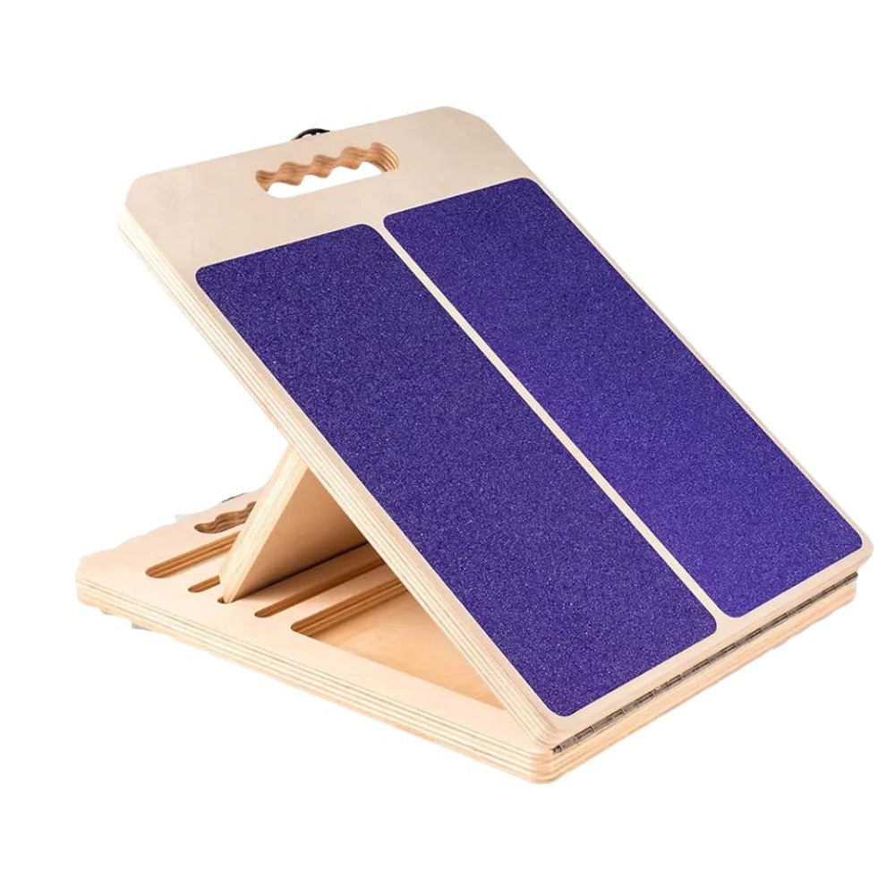 Adjustable Wooden Slant Board with Five Levels for Stretching and Exercise