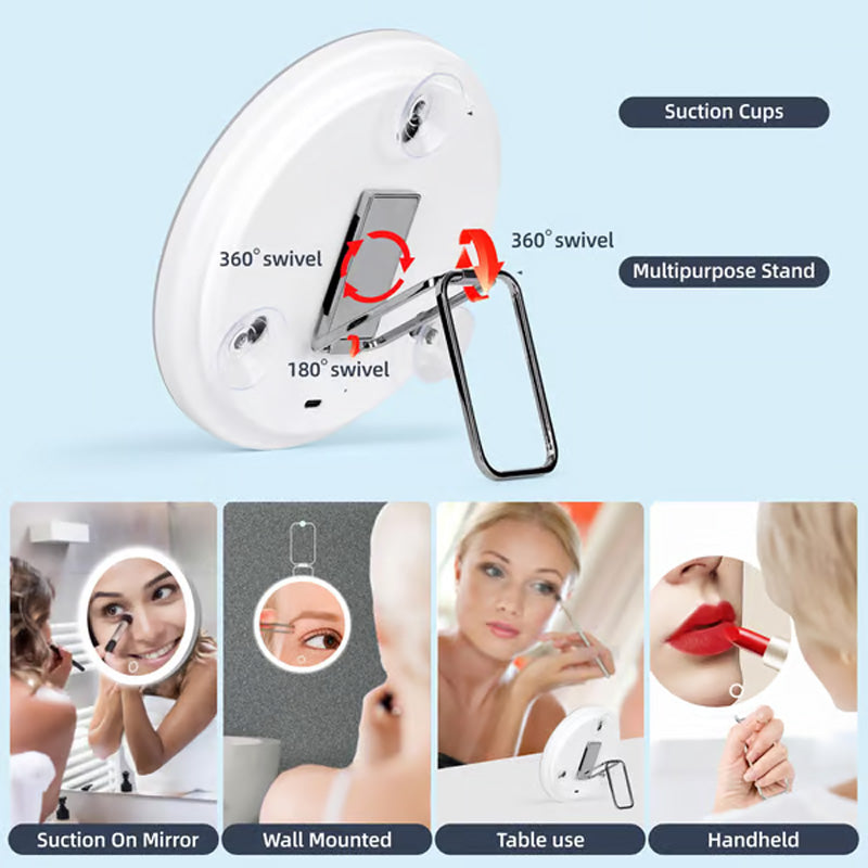 Dimmable Lighted Makeup Mirror with 30x Magnification