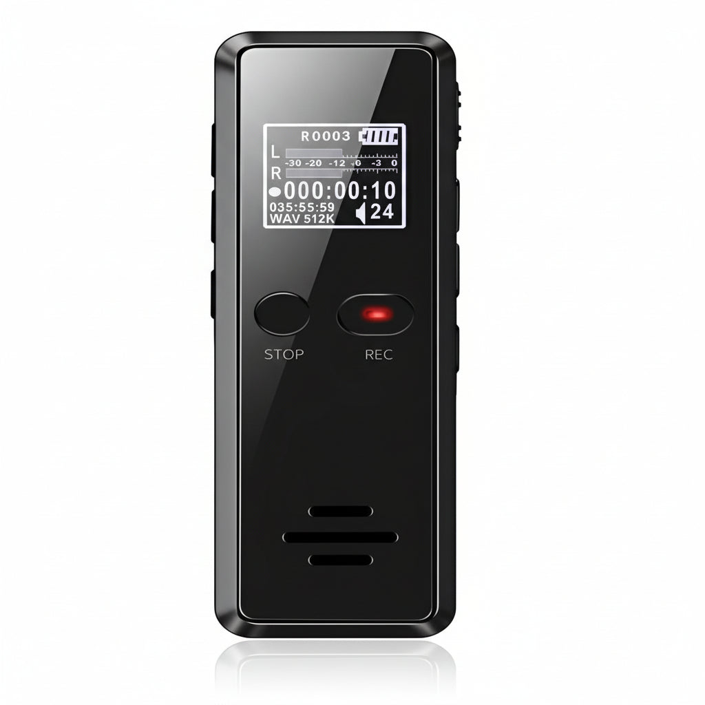 Voice Recorder with Automatic Save Feature and Integrated Speaker