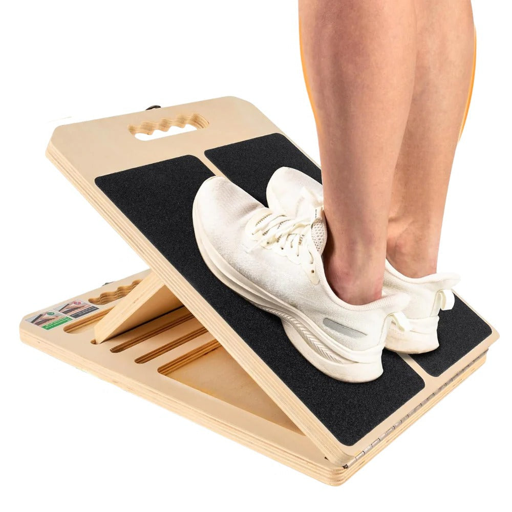 Adjustable Wooden Slant Board with Five Levels for Stretching and Exercise