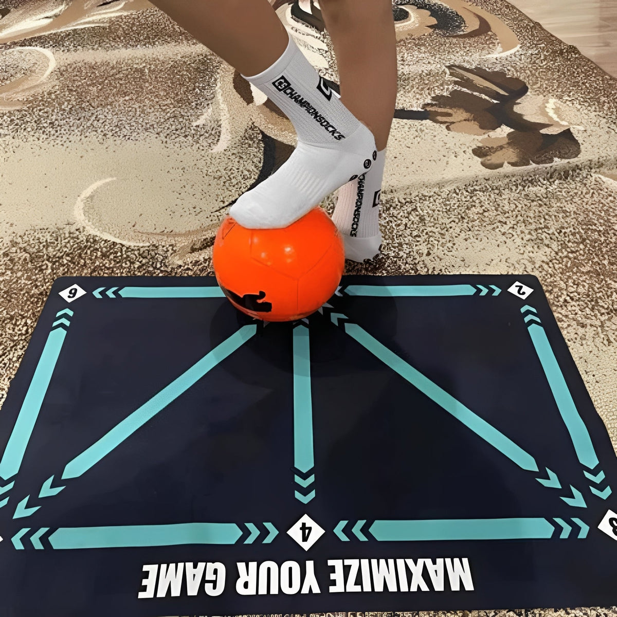 Guided Video Workout Program on Football Training Mat