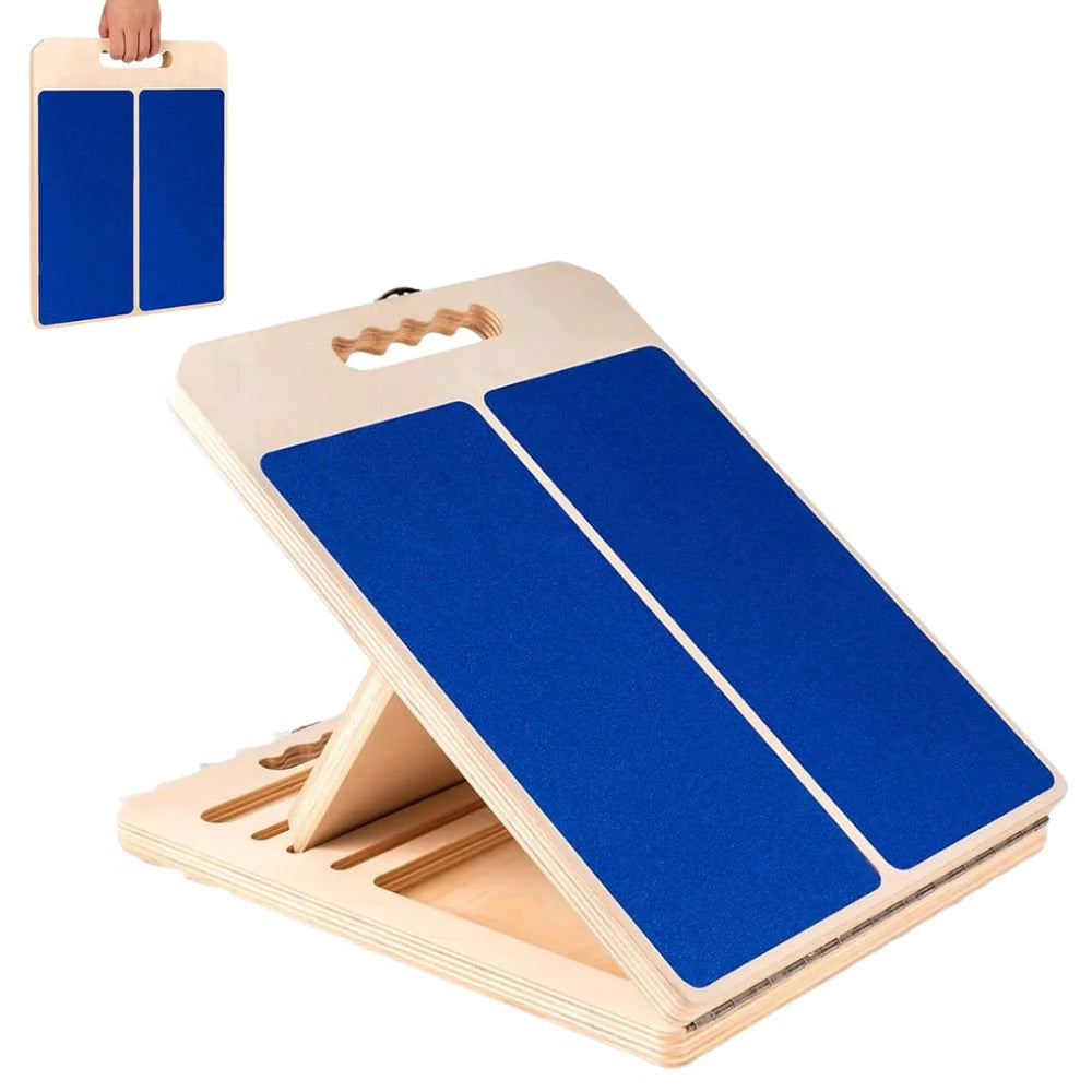 Adjustable Wooden Slant Board with Five Levels for Stretching and Exercise