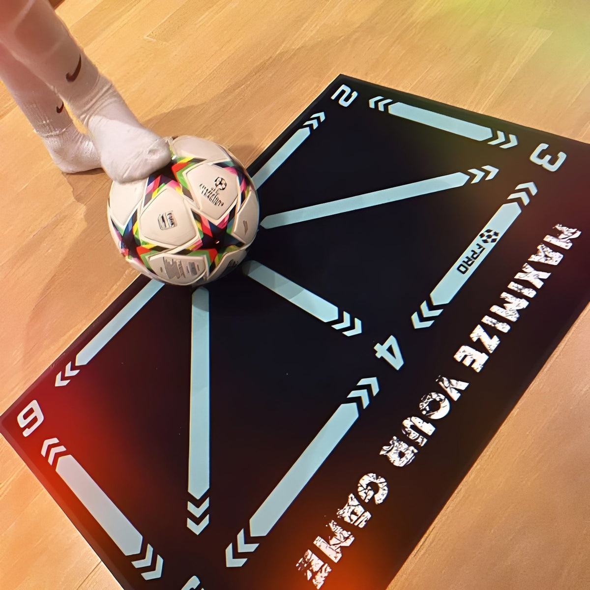 Guided Video Workout Program on Football Training Mat