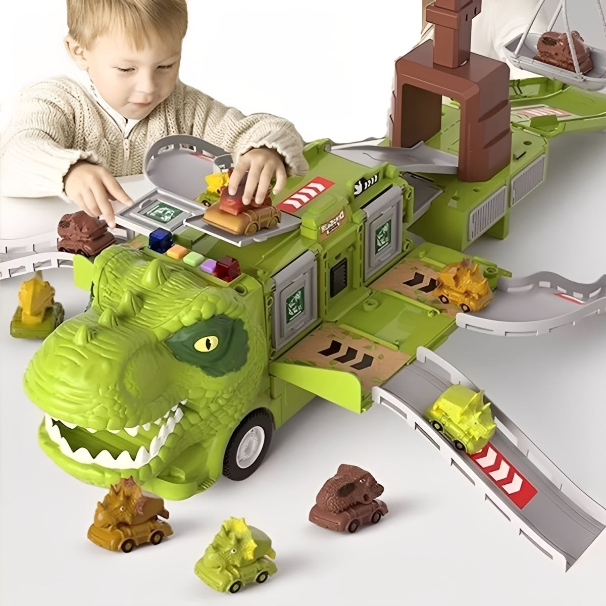 Dual Dinosaur Toy Truck - 2-in-1 Play Vehicle